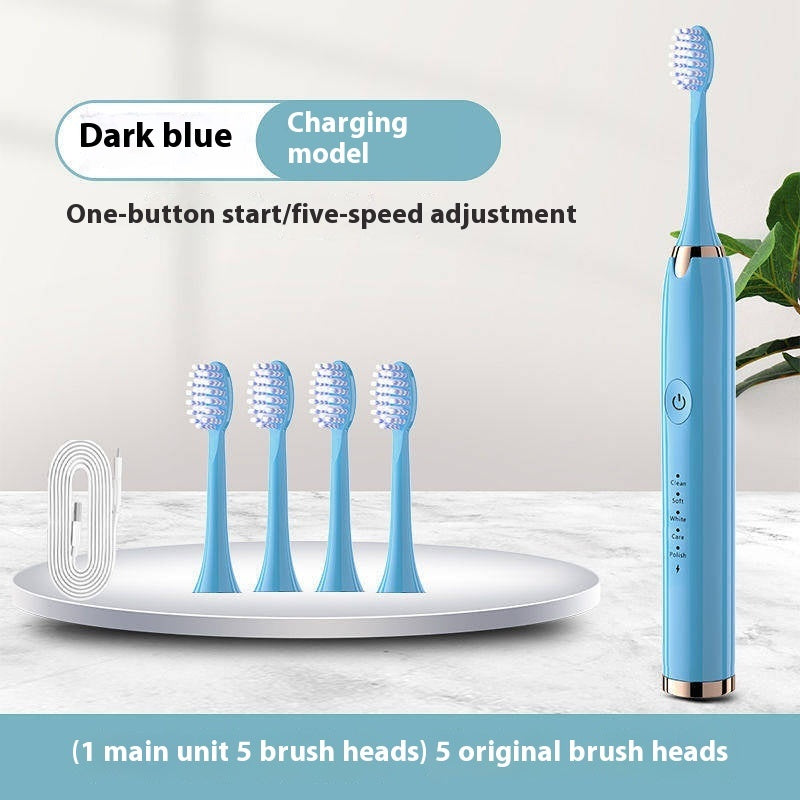 Sonic Electric Rechargeable Soft Bristle Waterproof Electric Toothbrush 5 Modes