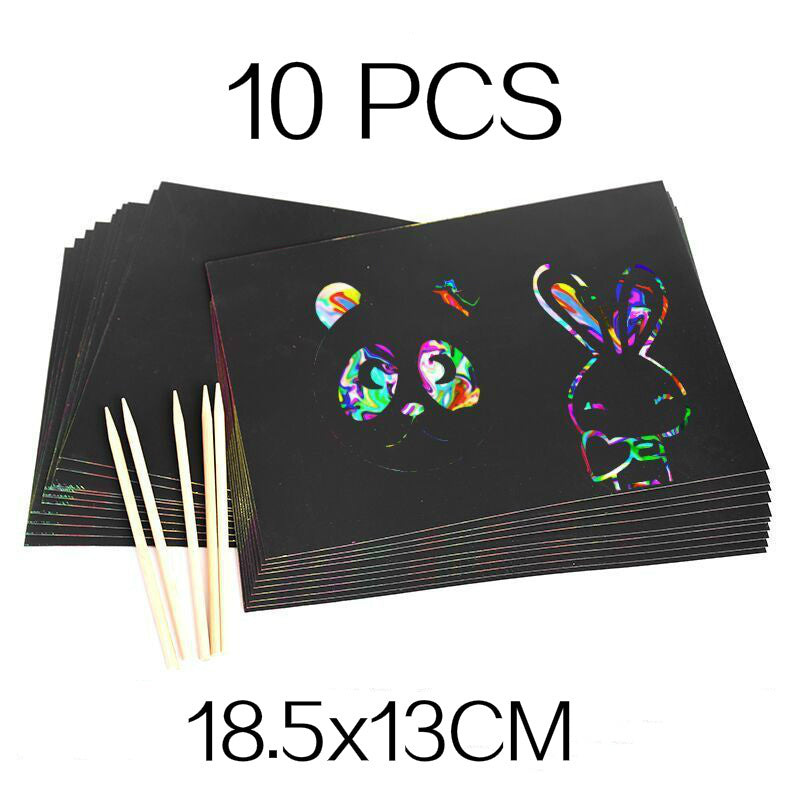 50Pcs Scratch Paper Art Set for Kids, Magic Color DIY Arts and Crafts Kit