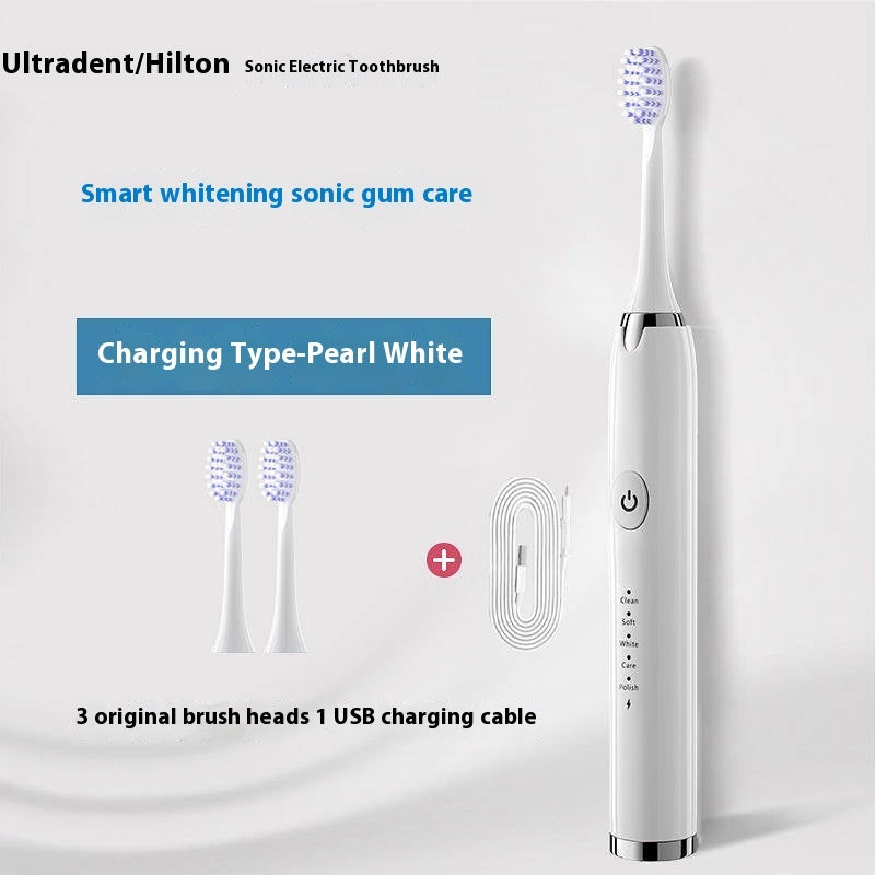 Sonic Electric Rechargeable Soft Bristle Waterproof Electric Toothbrush 5 Modes