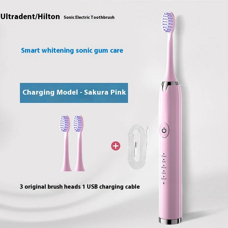 Sonic Electric Rechargeable Soft Bristle Waterproof Electric Toothbrush 5 Modes