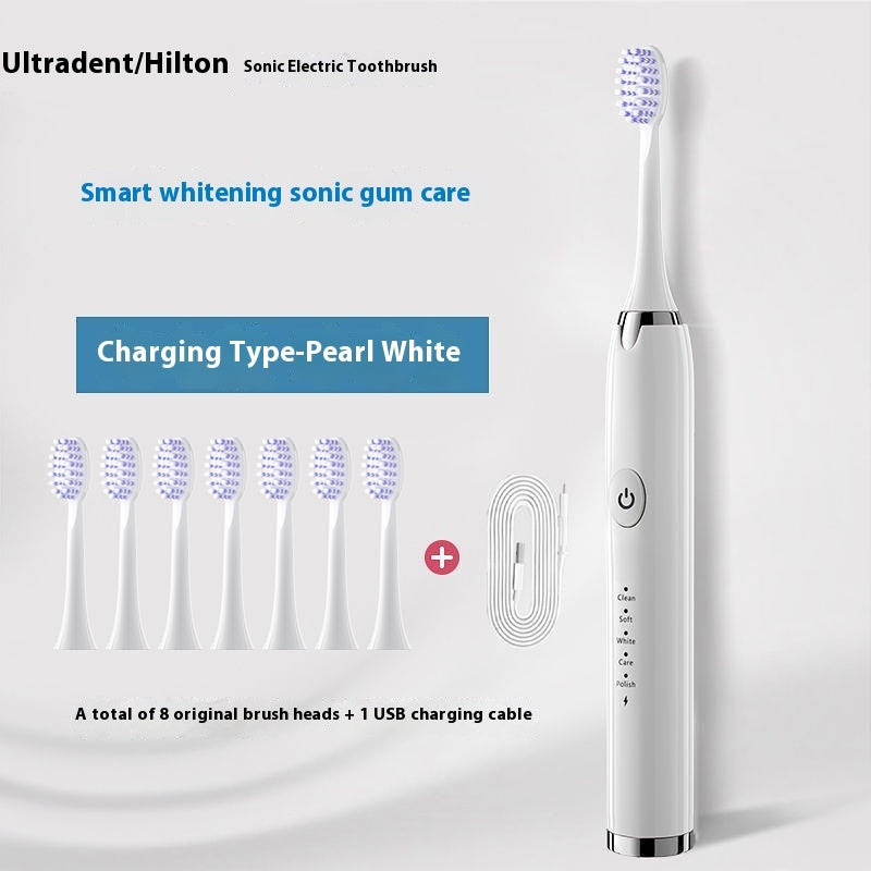 Sonic Electric Rechargeable Soft Bristle Waterproof Electric Toothbrush 5 Modes