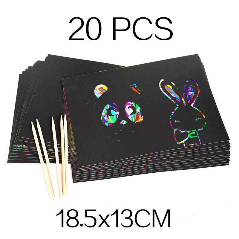 50Pcs Scratch Paper Art Set for Kids, Magic Color DIY Arts and Crafts Kit