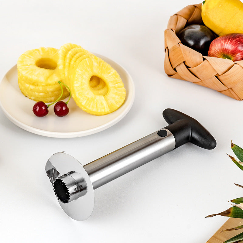 Pineapple Corer Cutter Stainless Steel Fruit Peeler Slicer Yellow Stem Tool