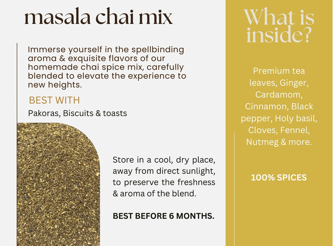 Masala Chai Mix Made with Natural Extracts Infused with aromatic Spices 50g - Sip Spice Brand