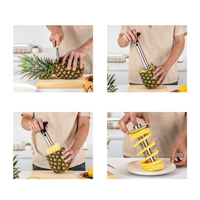 Pineapple Corer Cutter Stainless Steel Fruit Peeler Slicer Yellow Stem Tool